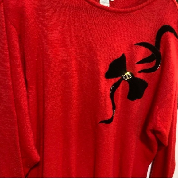 Vintage 90s Soft Wool Blend Holiday Xmas Red Sweater Size 3X Women’s Plus Size - Picture 8 of 9